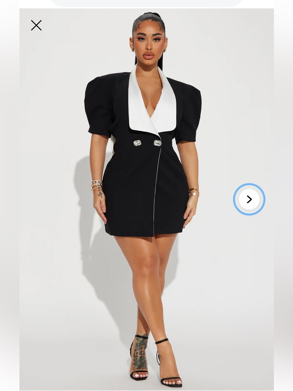 Fashion Nova Audrey Blazer Mini Dress - Black, Medium NWT